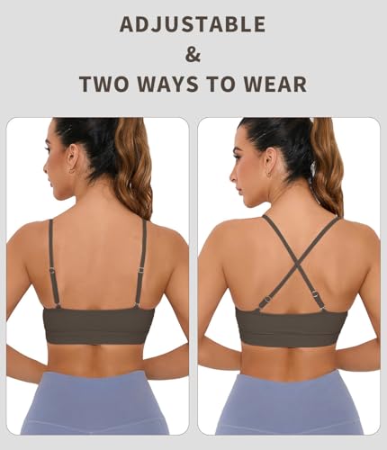 Sports Bra for Women Wirefree Racerback Workout Bras Sexy Thin Straps Yoga Sport Bras with Removable Pads