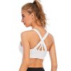Zipper in Front Sports Bra High Impact Strappy Back Support Workout Top
