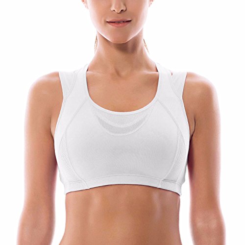 Sports Bras for Women High Support Mesh Full Coverage Racerback Wireless No Bounce Running Bras