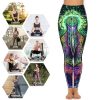 Evil God Glowing Women's Yoga Pants Stretch Leggings with Pockets High Waist for Workout