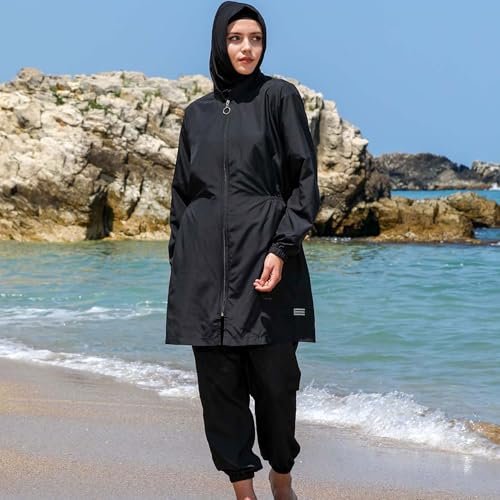 5135JtwRtiL.jpg Islamic Long Sleeve Swimsuits for Women Modest Muslim 4 PCS | Full Cover Rash Guard Burkini | Arabic Swimwear