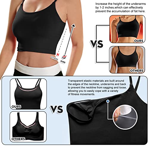 Sports Bras for Women Quick-Dry Padded Wirefree Workout Crop Cute Tank Tops Camisole Yoga Fitness Running Gym