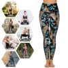 Giraffes and Butterfly Women's Yoga Pants Stretch Leggings with Pockets High Waist for Workout