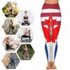 UK US Canada Flag Women's Yoga Pants Stretch Leggings with Pockets High Waist for Workout