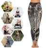 51EeD2AI1eL.jpg Portrait of Zebra Women's Yoga Pants Stretch Leggings with Pockets High Waist for Workout