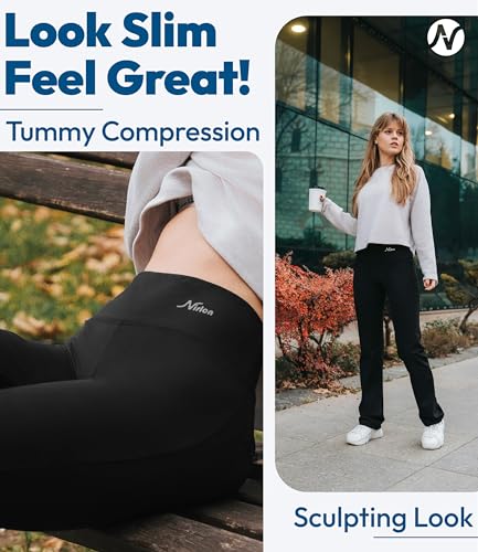 Straight Leg Yoga Pants - Yoga Pants for Women Soft & Breathable Womens Leggings for Gym & Yoga Regular & Plus Size