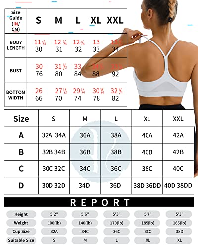 Y-Back Sports Bras for Women, Medium Impact Wirefree Padded Bra Workout Crop Top Longline Sports Bra Push up