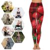 Fresh Strawberry Women's Yoga Pants Stretch Leggings with Pockets High Waist for Workout