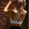 51cSSCLcn8L.jpg Strappy Sports Bra for Women Sexy Crisscross Back Light Support Yoga Bra with Removable Cups