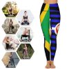 51h2xCJSYyL.jpg Jamaica DDLG Proud Flag Women's Yoga Pants Stretch Leggings with Pockets High Waist for Workout