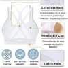 51kaSOREKzL.jpg Strappy Sports Bra for Women Sexy Crisscross Back Light Support Yoga Bra with Removable Cups