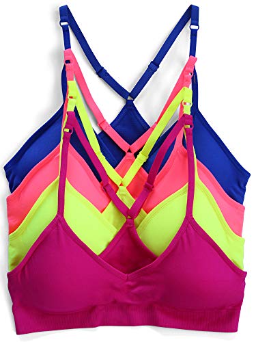 51n251Xpz3L.jpg Women’s 4 Pack Racerback Sports Bralette Seamless Wireless Comfort Bra
