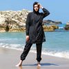 51qqZ6tpjHL.jpg Islamic Long Sleeve Swimsuits for Women Modest Muslim 4 PCS | Full Cover Rash Guard Burkini | Arabic Swimwear