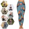 Roosters and Lollipops Women's Yoga Pants Stretch Leggings with Pockets High Waist for Workout