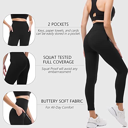 Leggings with Pockets for Women, High Waisted Leggings Buttery Soft Non See Through Workout Yoga Pants