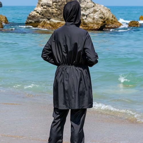 51tRuka49CL.jpg Islamic Long Sleeve Swimsuits for Women Modest Muslim 4 PCS | Full Cover Rash Guard Burkini | Arabic Swimwear