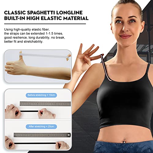 Sports Bras for Women Quick-Dry Padded Wirefree Workout Crop Cute Tank Tops Camisole Yoga Fitness Running Gym