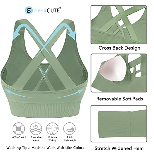 51vYpy84DiL.jpg Sports Bra for Women Padded Medium Support Criss Cross Strappy Bras Seamless High Impact Yoga Exercise Athletic Bras