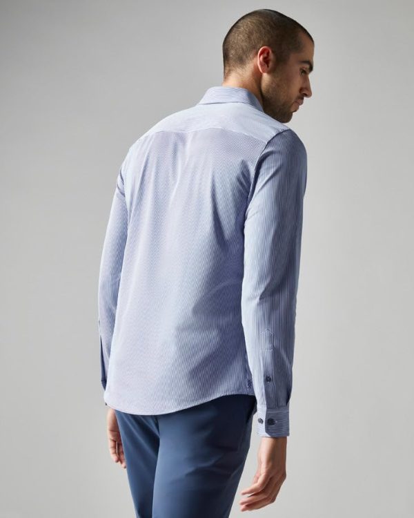 Men's Commuter Shirt, Performance Dress Shirts for Men, Machine Washable, Wrinkle Resistant, Slim Fit Button Down Shirt